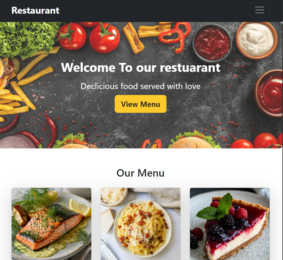 Resturant project screenshot
